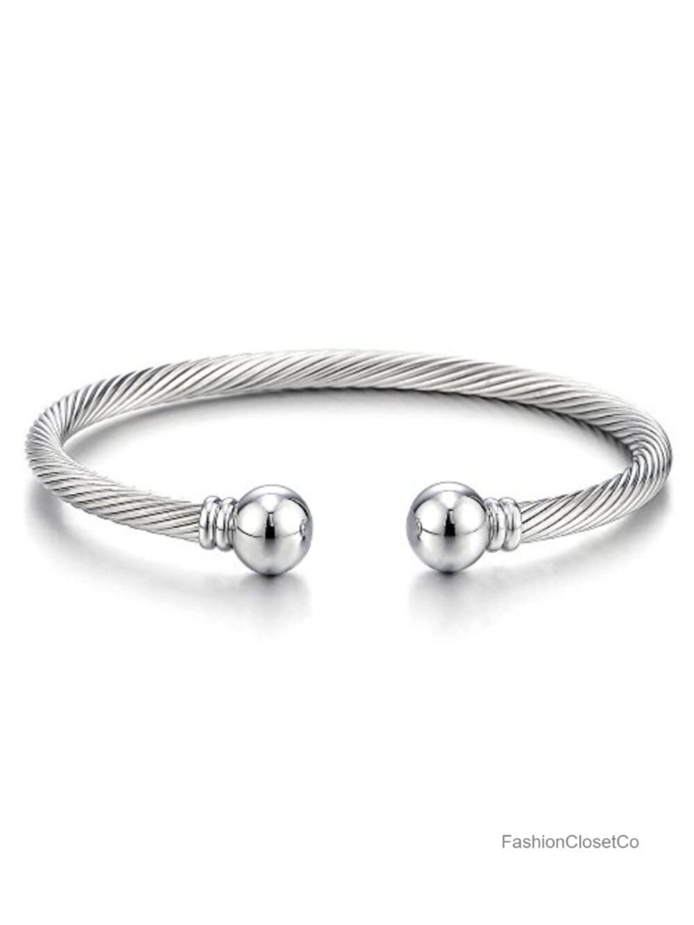 Stainless Steel Adjustable Open Cuff Bangle Bracelet